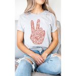 Retro Peace Love and Kindness Graphic Tee: WHITE / S