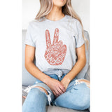 Retro Peace Love and Kindness Graphic Tee: WHITE / XL