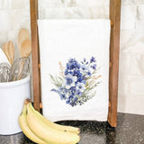 Watercolor Indigo Bunch - Cotton Tea Towel: 27" square