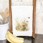 Watercolor Wildflower Grass - Cotton Tea Towel: 27" square
