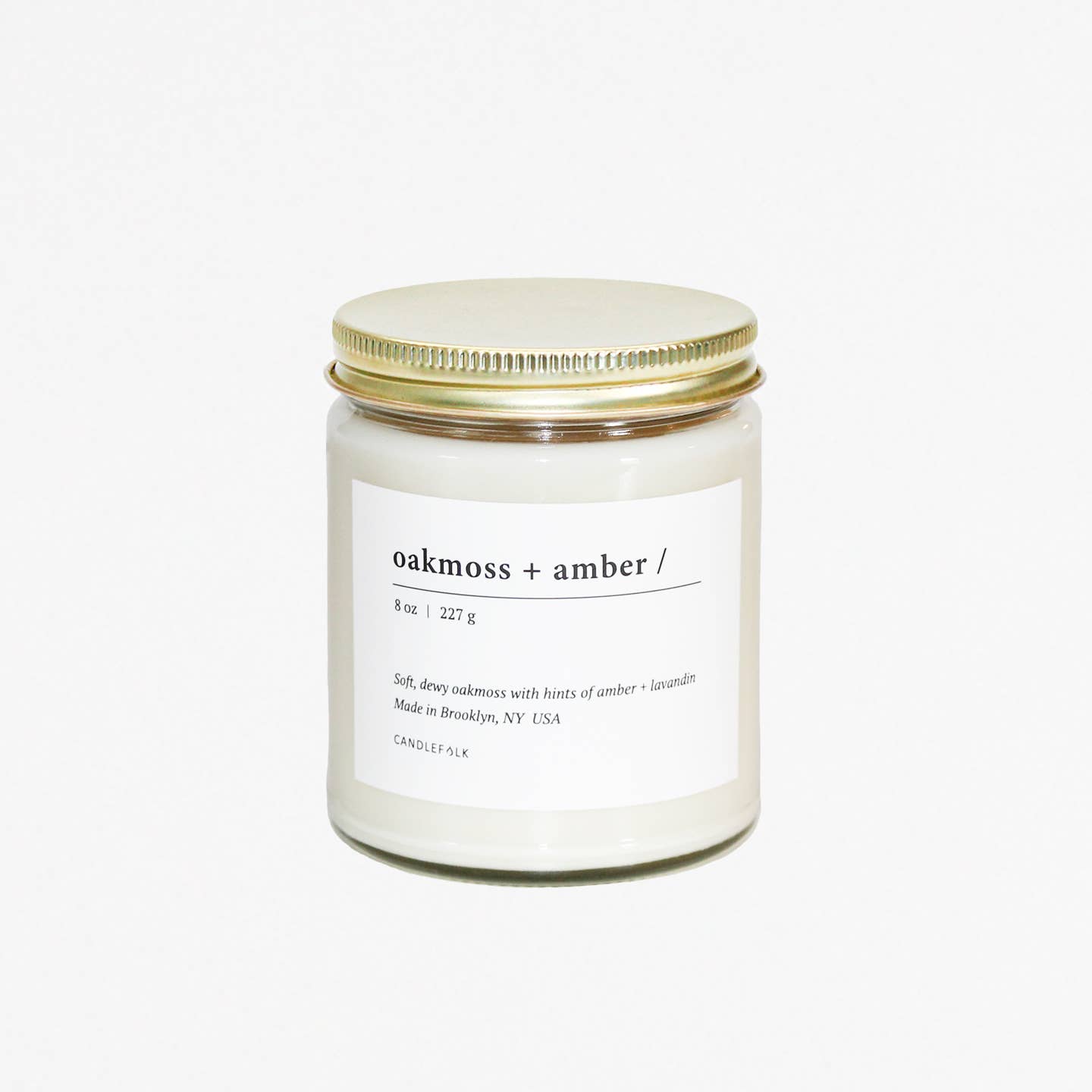 Oakmoss & Amber -  8 oz Soy Candle: 8 oz