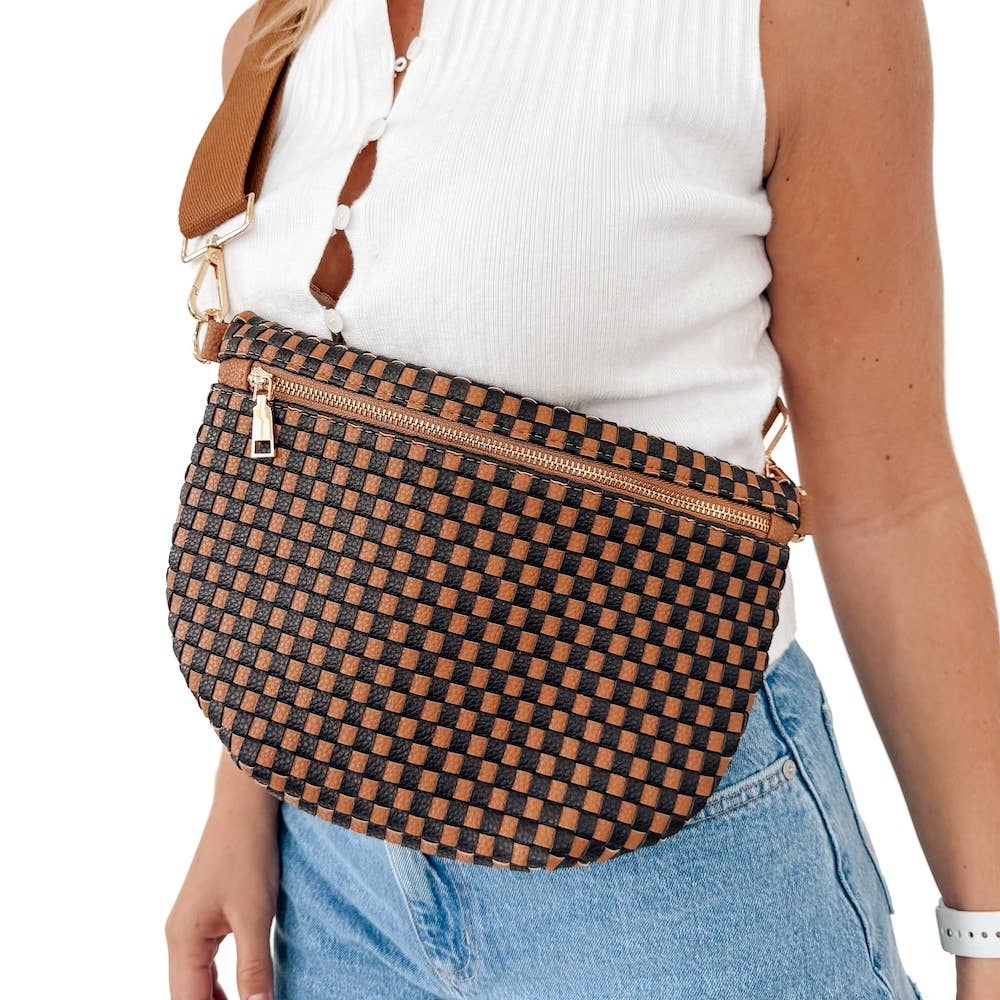 Westlyn Woven Bum Bag *NEW COLORS ADDED*: Checkered Black