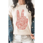 Retro Peace Love and Kindness Graphic Tee: WHITE / S