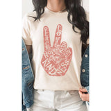 Retro Peace Love and Kindness Graphic Tee: WHITE / M