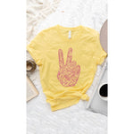 Retro Peace Love and Kindness Graphic Tee: WHITE / M