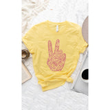 Retro Peace Love and Kindness Graphic Tee: WHITE / XL