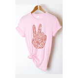 Retro Peace Love and Kindness Graphic Tee: WHITE / S
