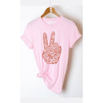 Retro Peace Love and Kindness Graphic Tee: WHITE / L
