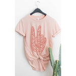 Retro Peace Love and Kindness Graphic Tee: WHITE / L