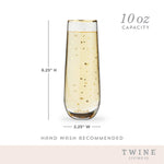 Starlight Gold-Accented Stemless Champagne Flutes - Set of 2